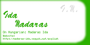 ida madaras business card